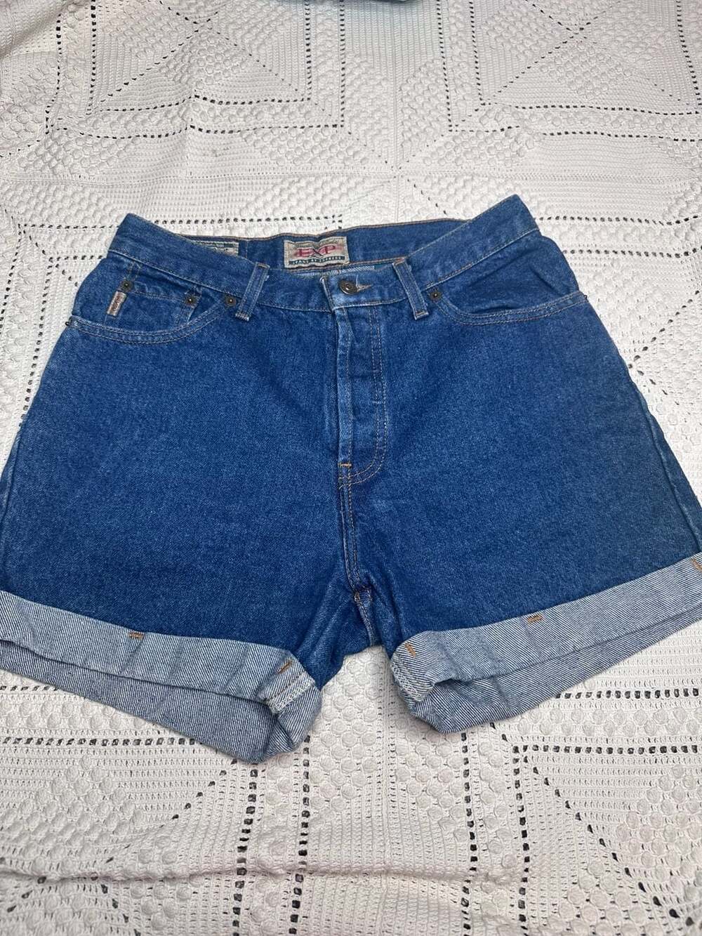 Vintage EXP Jeans by Express Blue Denim Cuffed Shorts